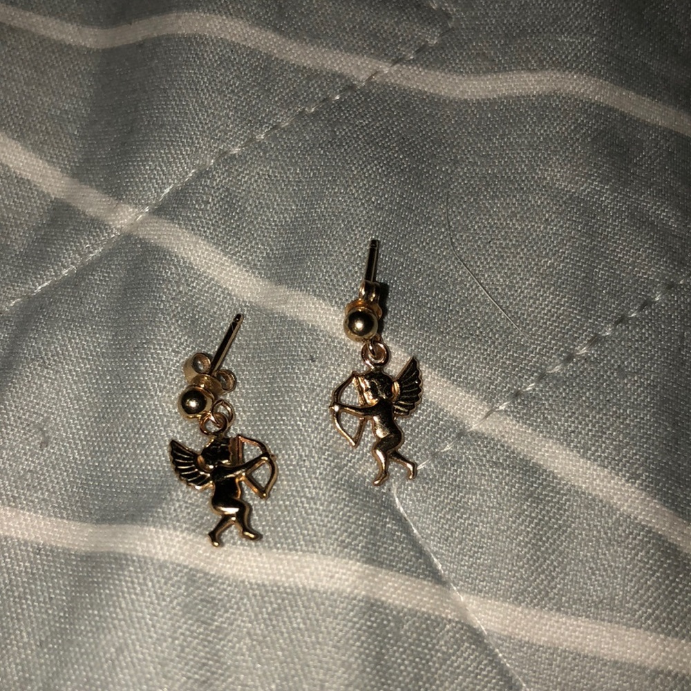 Gold Cupid earrings